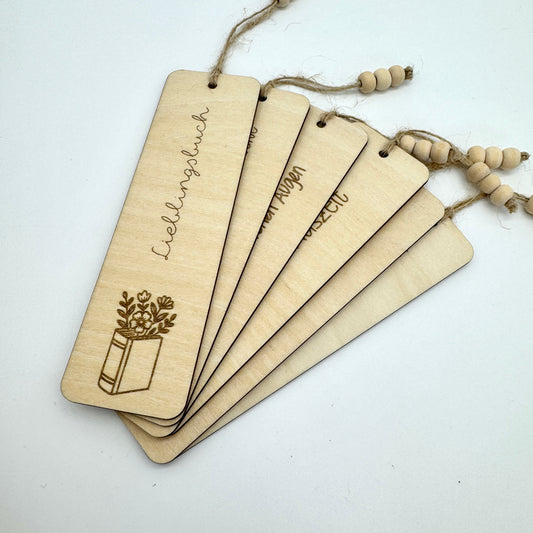 Lesezeichen aus Holz - verschiedene Motive