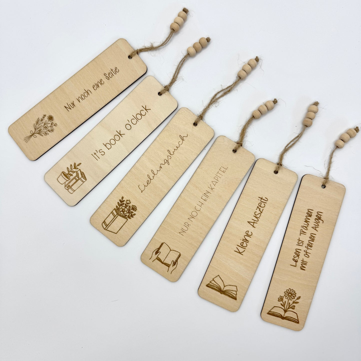 Lesezeichen aus Holz - verschiedene Motive