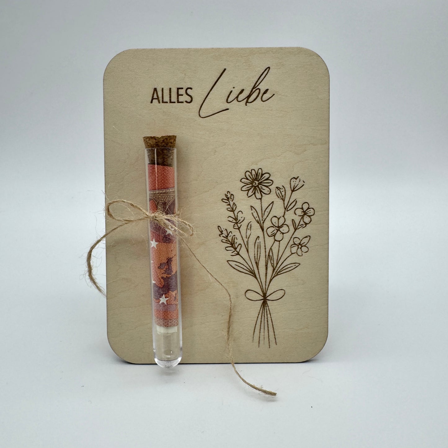 Geldgeschenk mit Reagenzglas