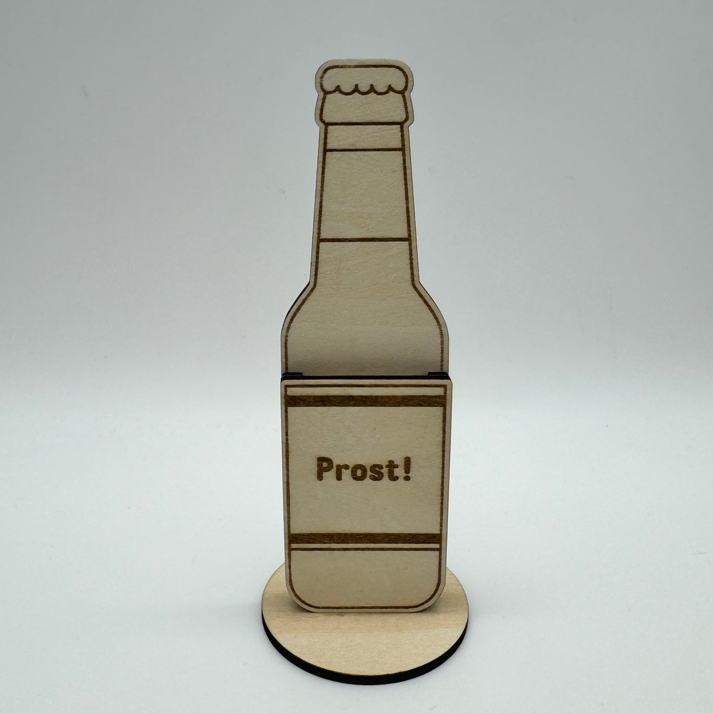 Geldgeschenk Bierflasche aus Holz