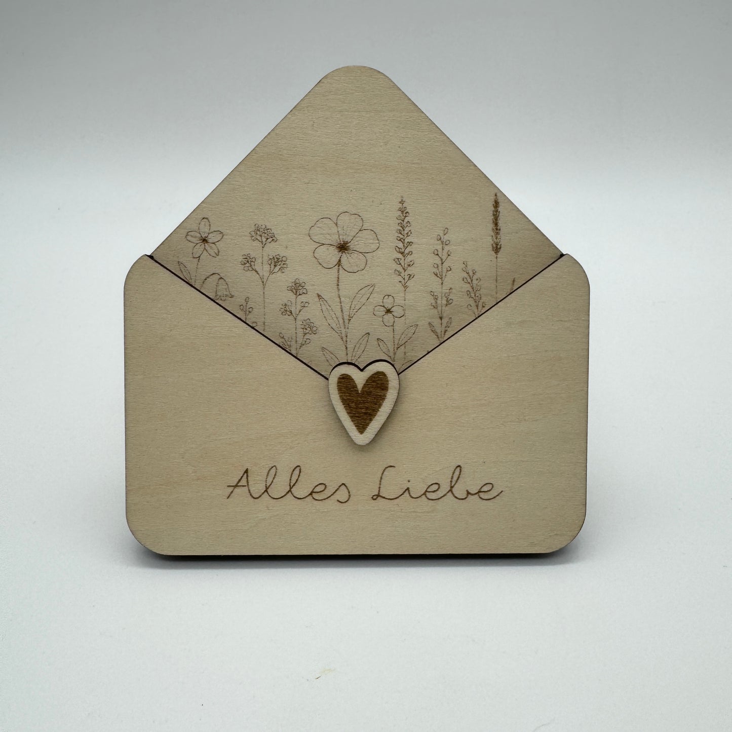 Kleiner Geschenkumschlag aus Holz
