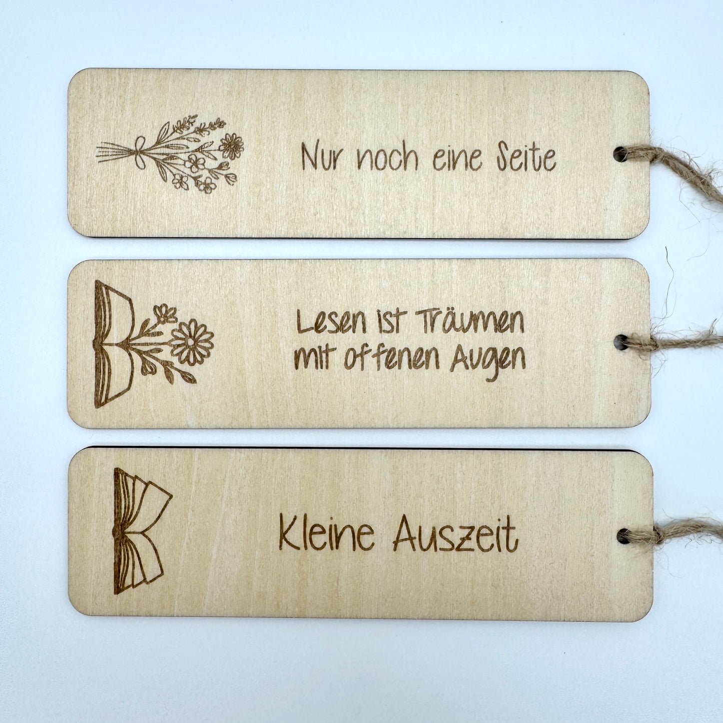 Lesezeichen aus Holz - verschiedene Motive