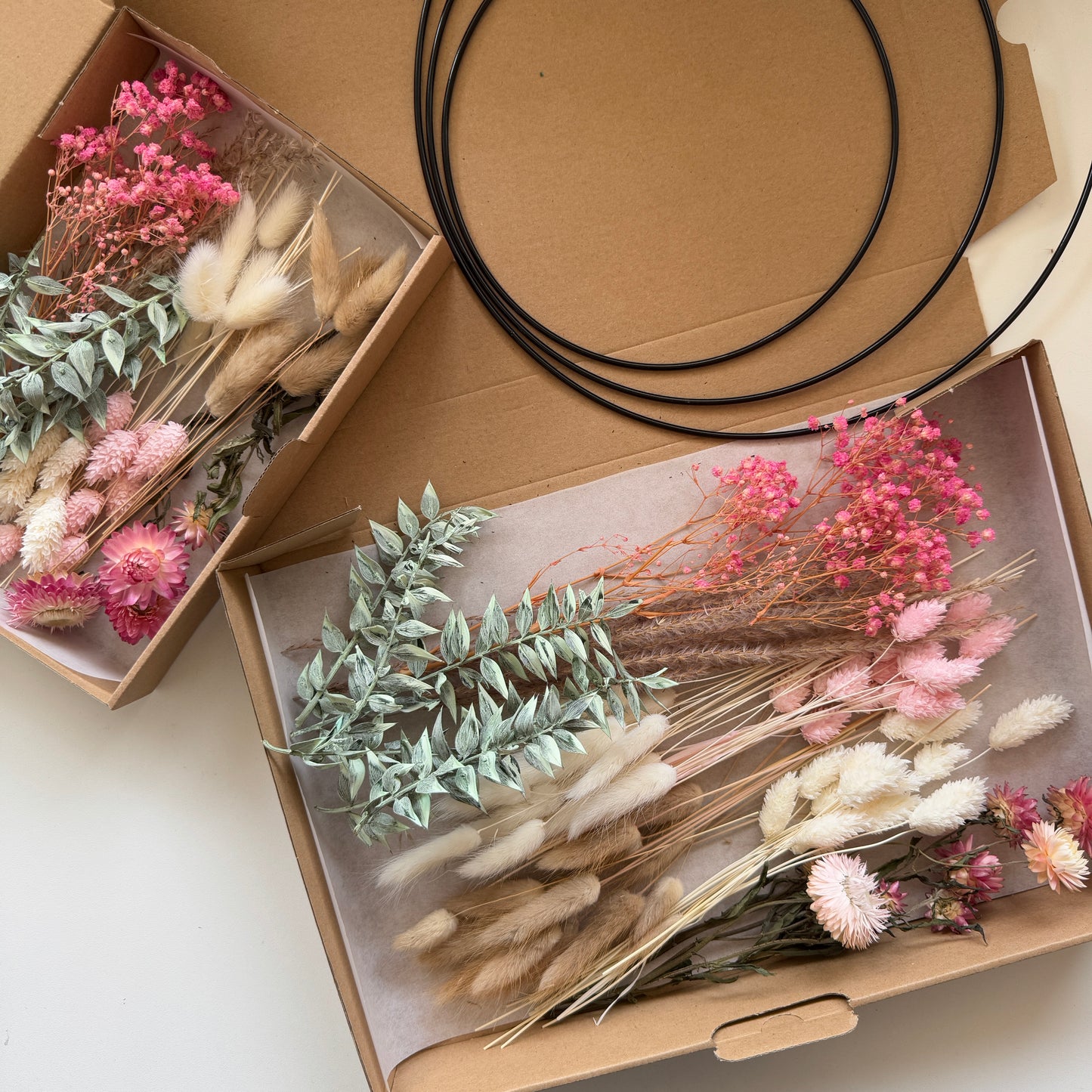 DIY-Set: Trockenblumen zum basteln - weiß/beige/rosa/grün
