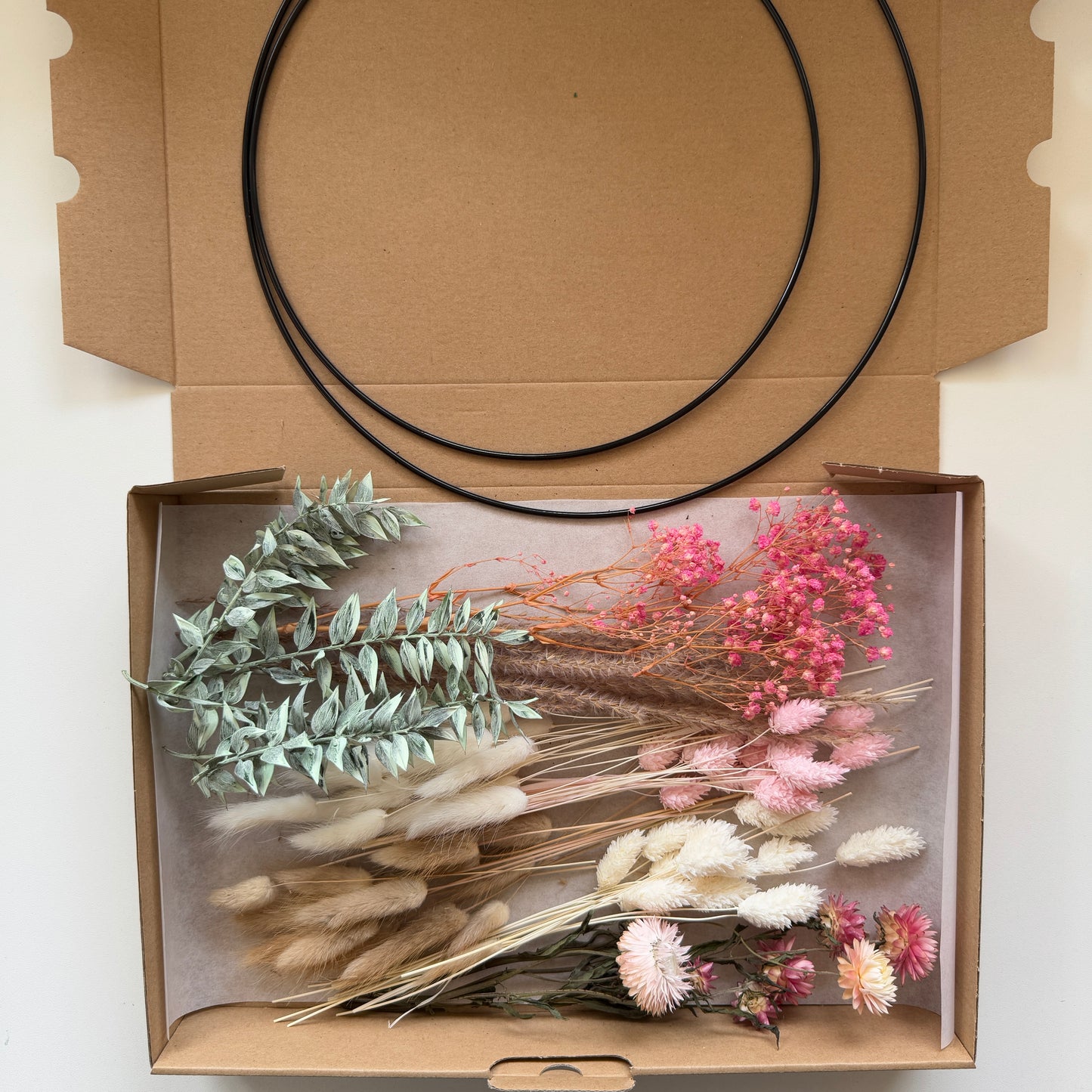 DIY-Set: Trockenblumen zum basteln - weiß/beige/rosa/grün