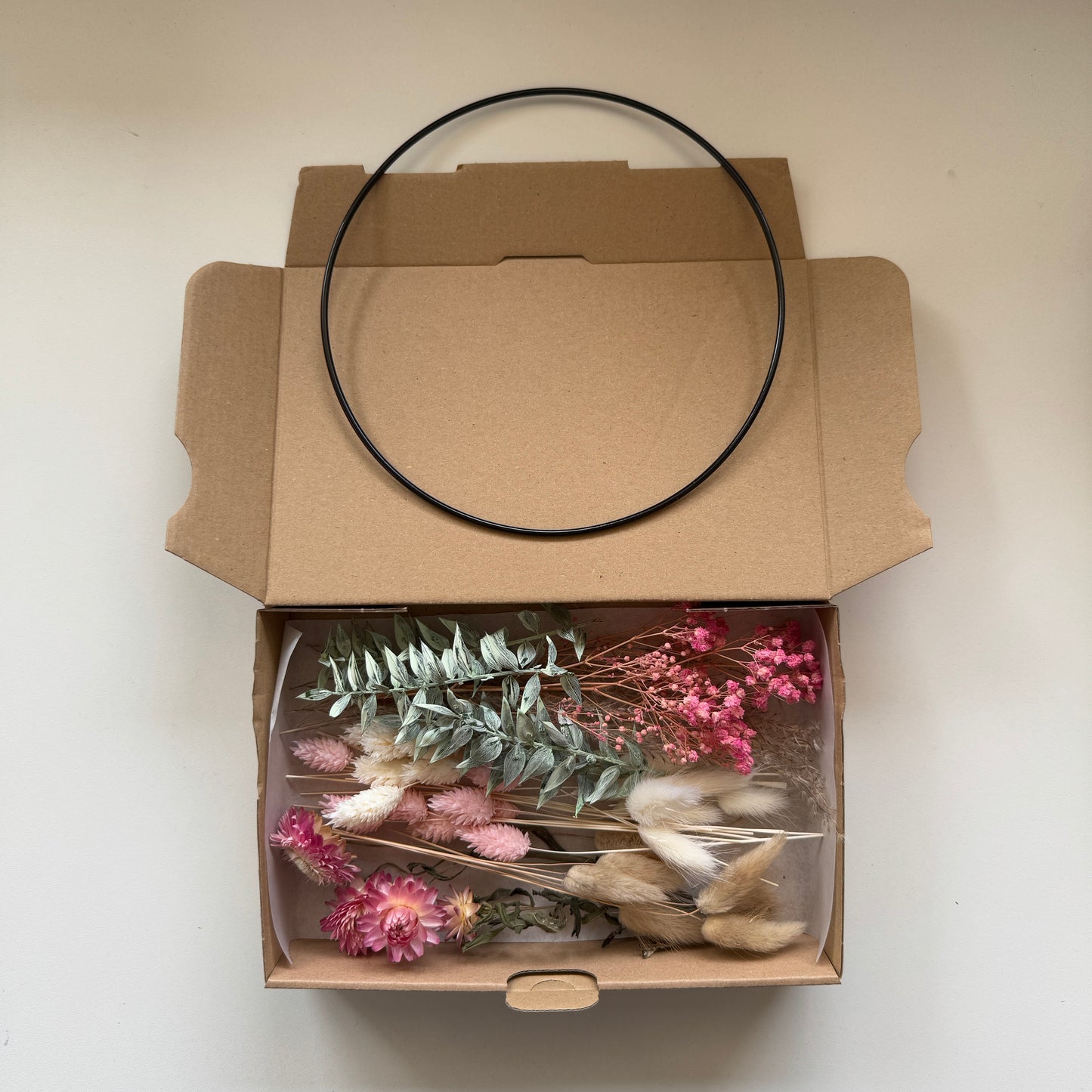 DIY-Set: Trockenblumen zum basteln - weiß/beige/rosa/grün
