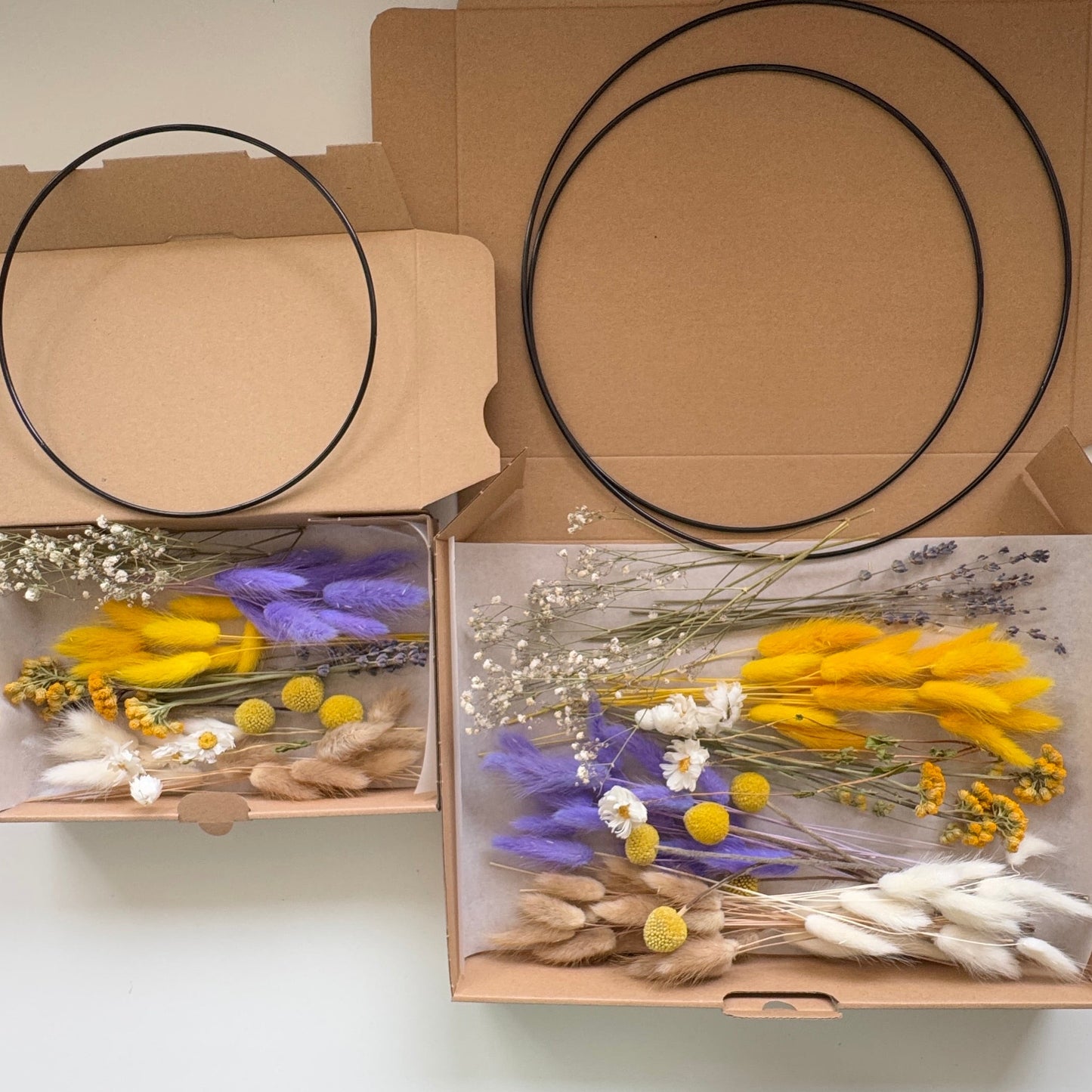DIY-Set: Trockenblumen zum basteln - weiß/beige/gelb/lila