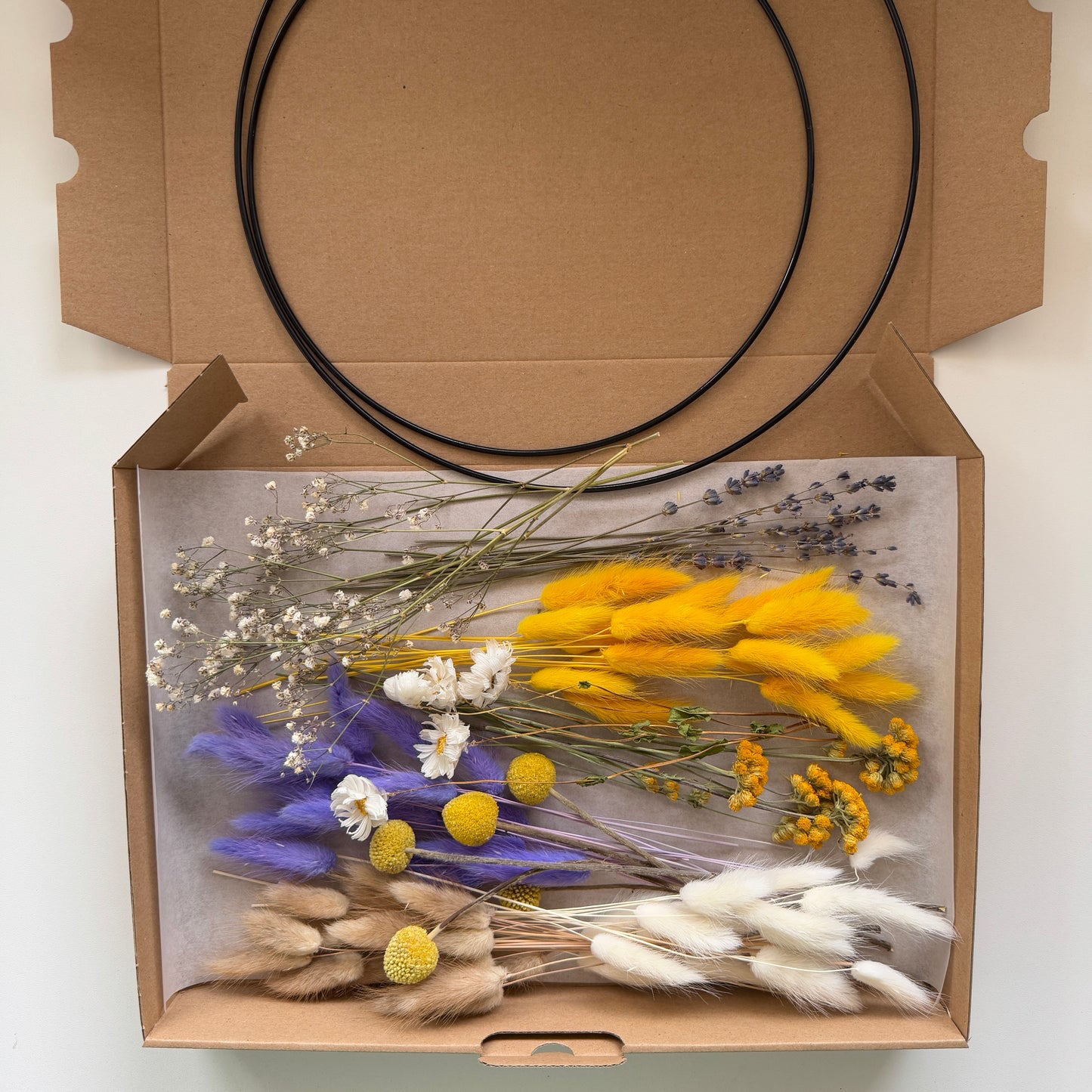 DIY-Set: Trockenblumen zum basteln - weiß/beige/gelb/lila