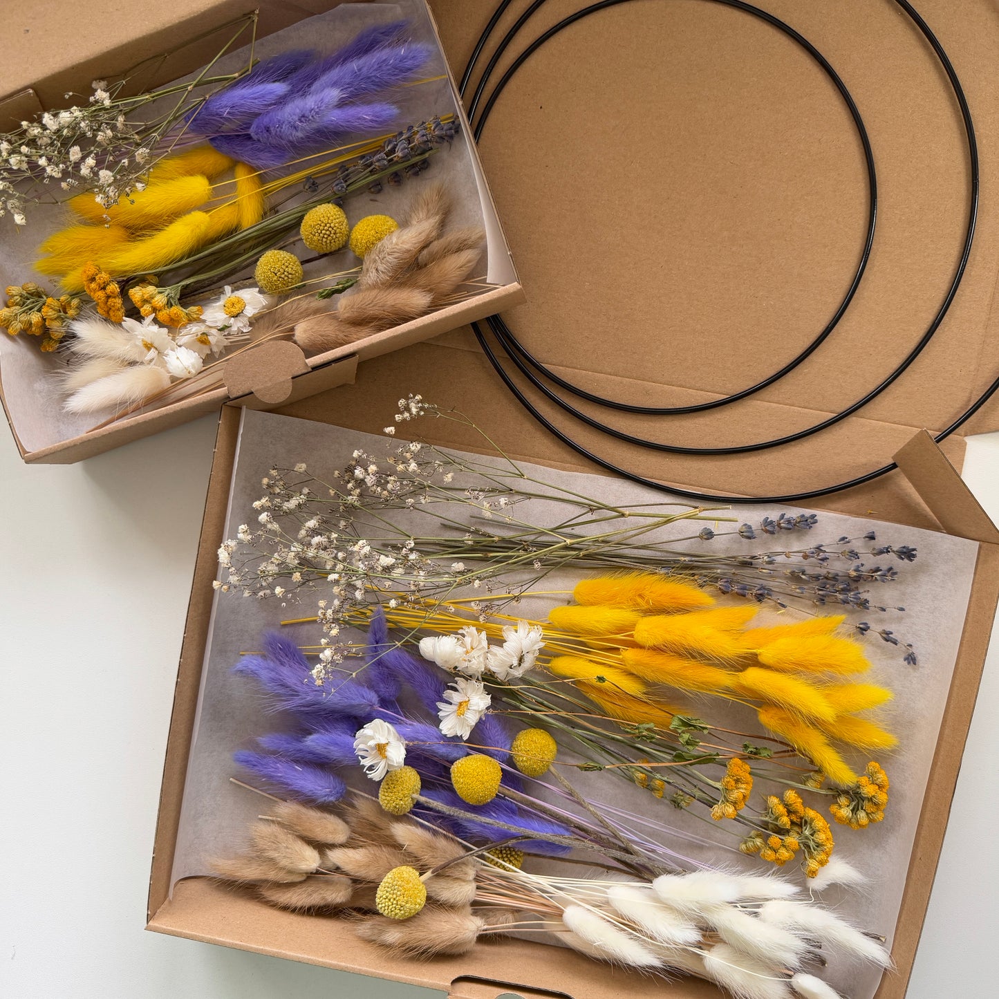 DIY-Set: Trockenblumen zum basteln - weiß/beige/gelb/lila