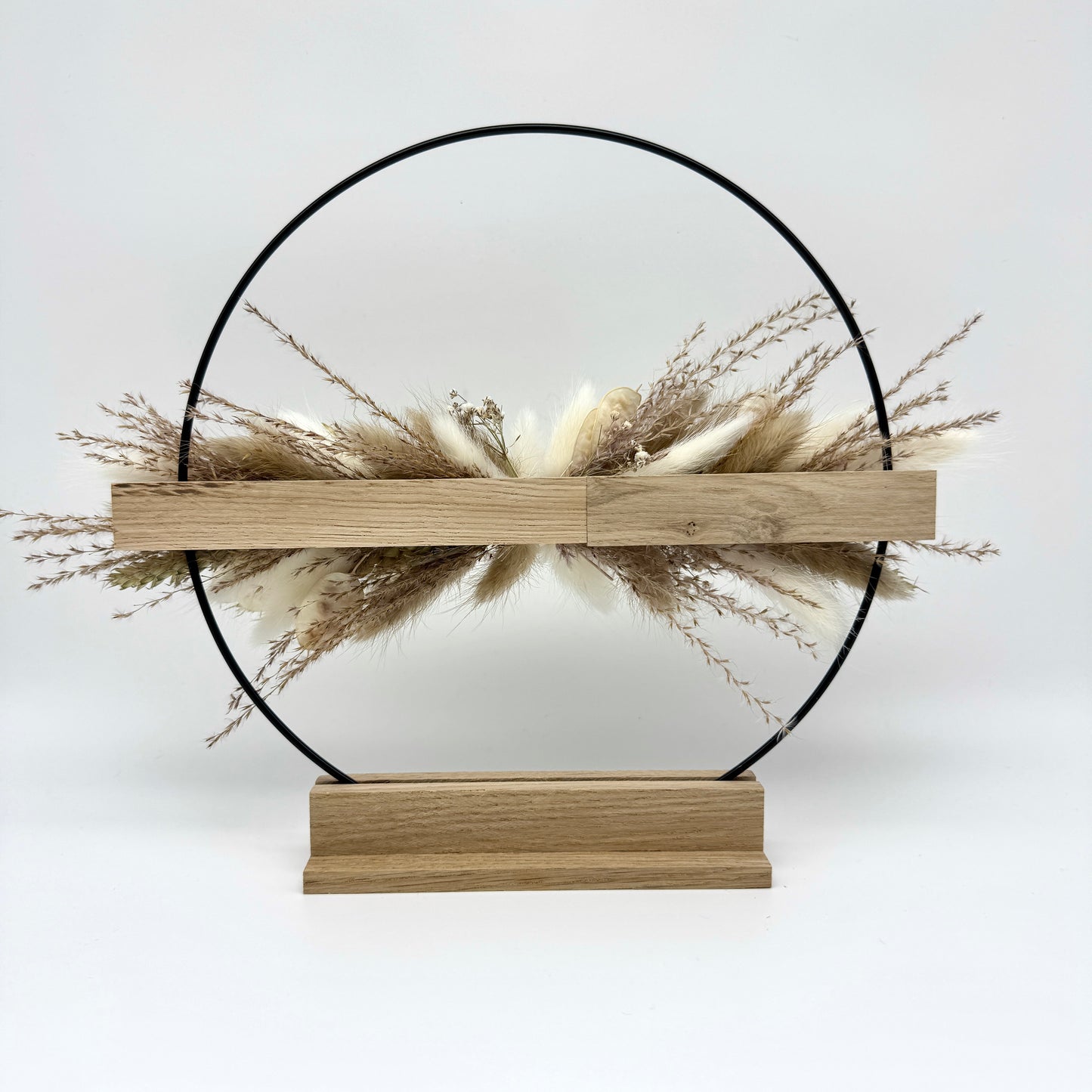 Trockenblumenring mit Holzständer - Natur