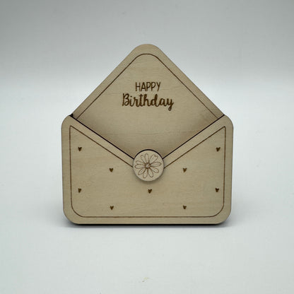 Kleiner Geschenkumschlag aus Holz