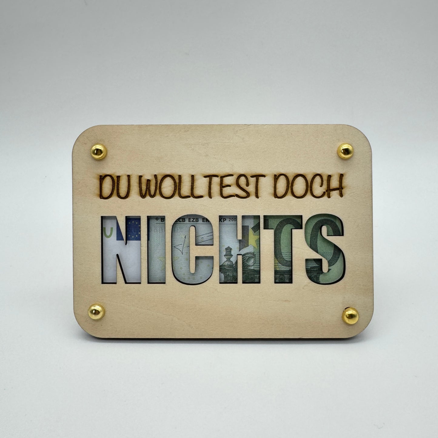 Geldgeschenkkarte aus Holz