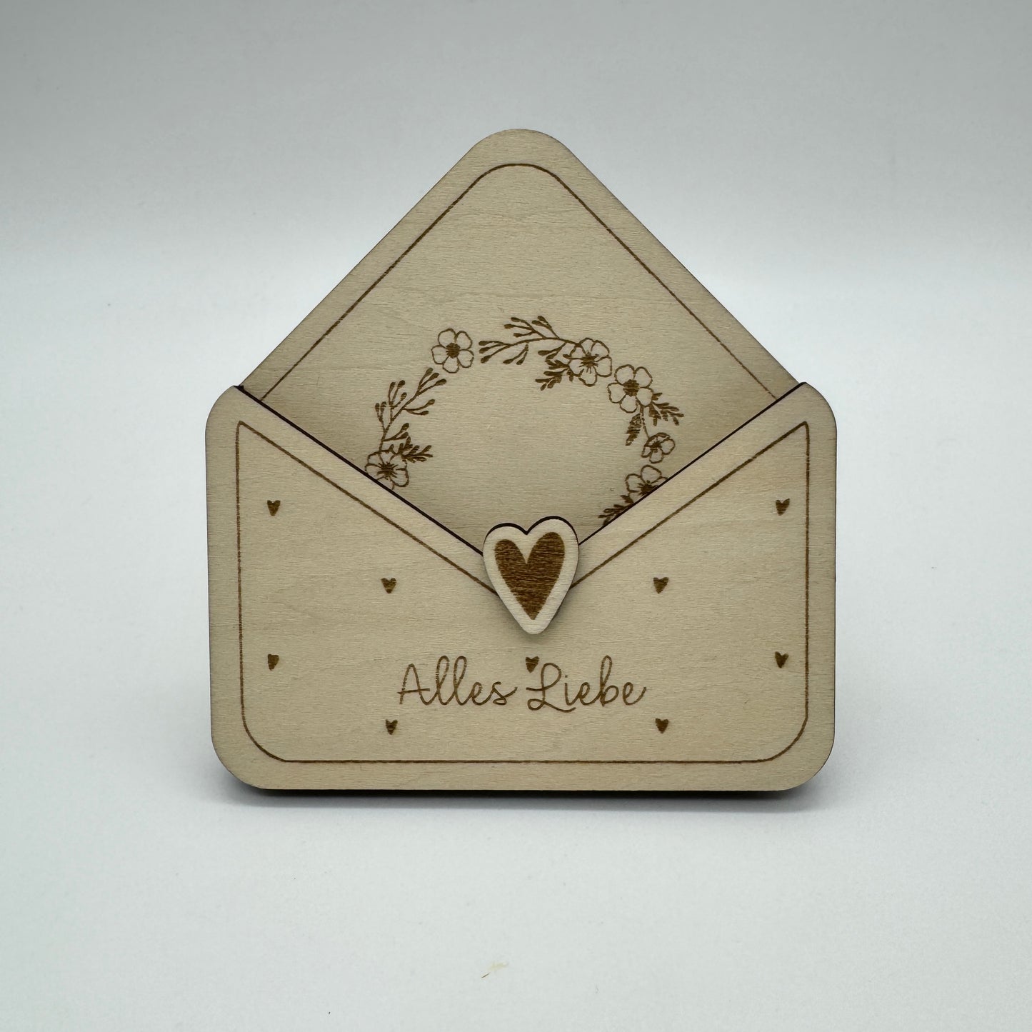 Kleiner Geschenkumschlag aus Holz