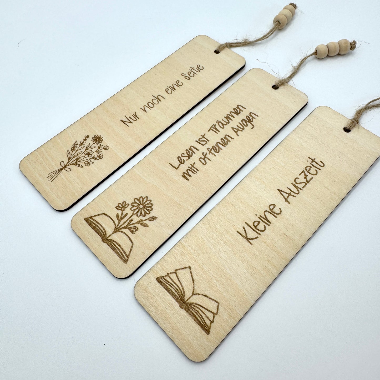 Lesezeichen aus Holz - verschiedene Motive