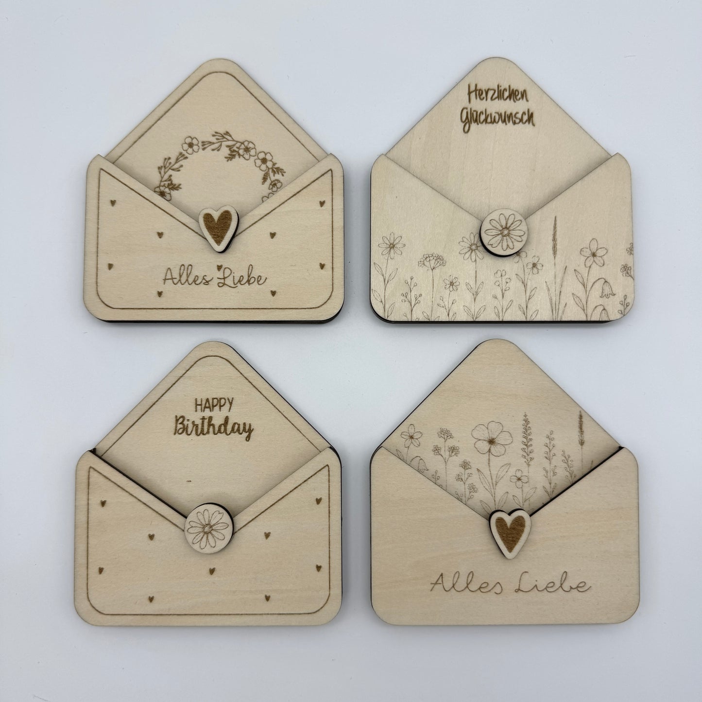 Kleiner Geschenkumschlag aus Holz