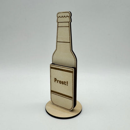 Geldgeschenk Bierflasche aus Holz