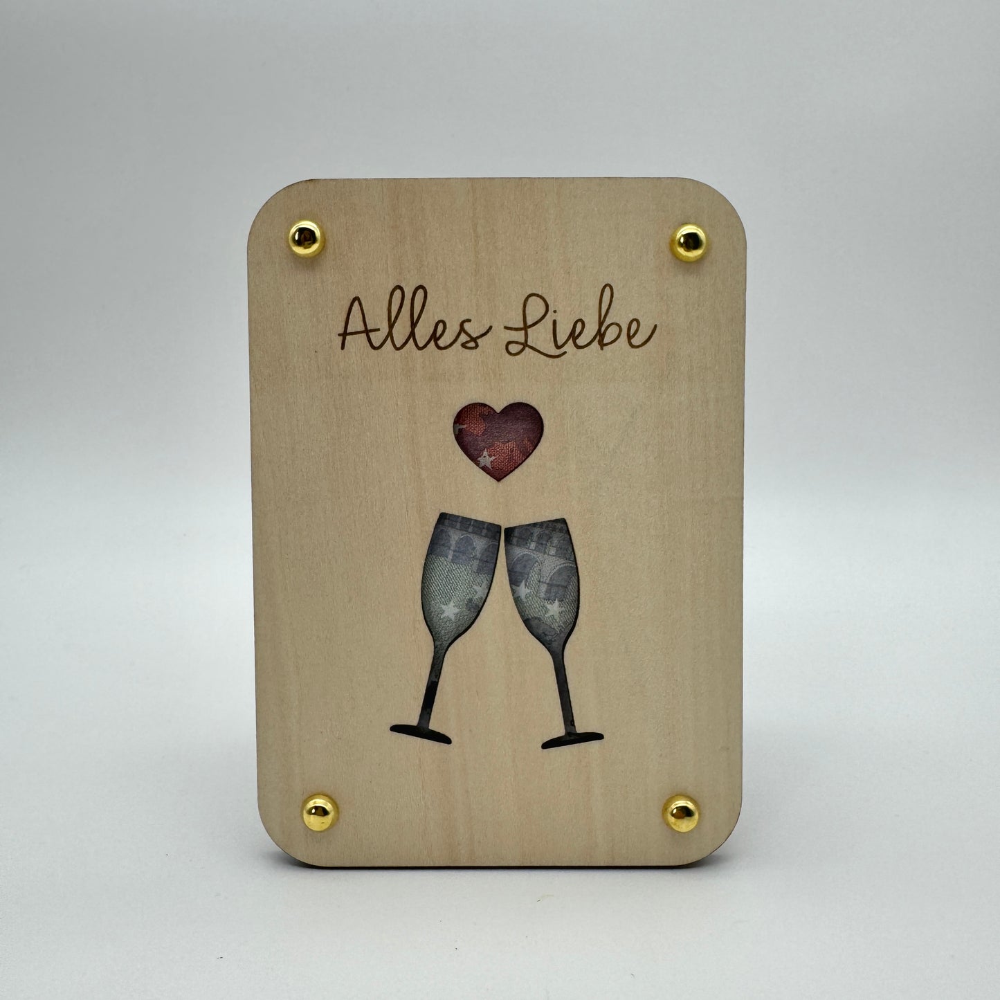 Geldgeschenkkarte aus Holz