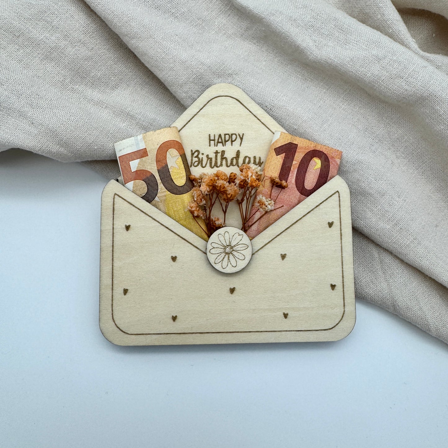 Kleiner Geschenkumschlag aus Holz