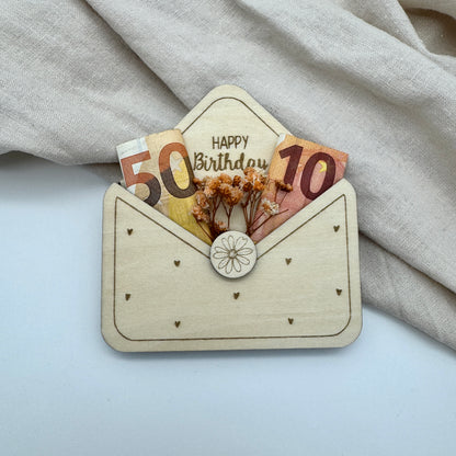 Kleiner Geschenkumschlag aus Holz