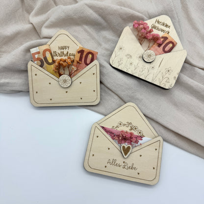 Kleiner Geschenkumschlag aus Holz