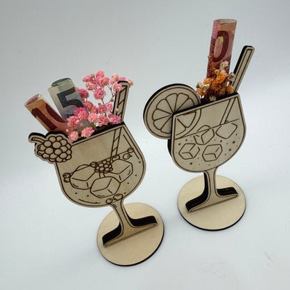 Cocktail-Geschenkhalter aus Holz
