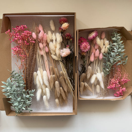 DIY-Set: Trockenblumen zum basteln - weiß/beige/rosa/grün