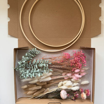 DIY-Set: Trockenblumen zum basteln - weiß/beige/rosa/grün