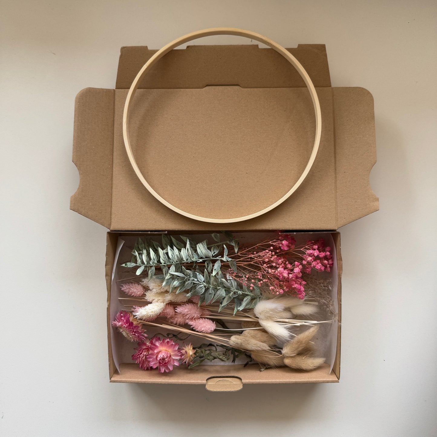 DIY-Set: Trockenblumen zum basteln - weiß/beige/rosa/grün
