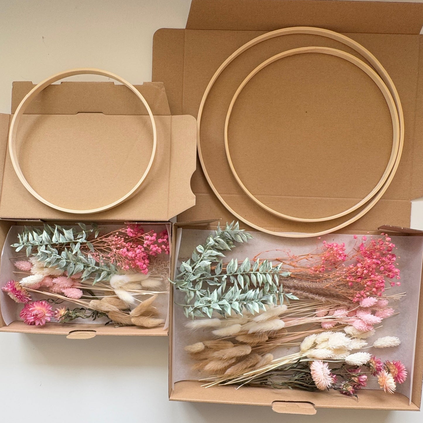DIY-Set: Trockenblumen zum basteln - weiß/beige/rosa/grün