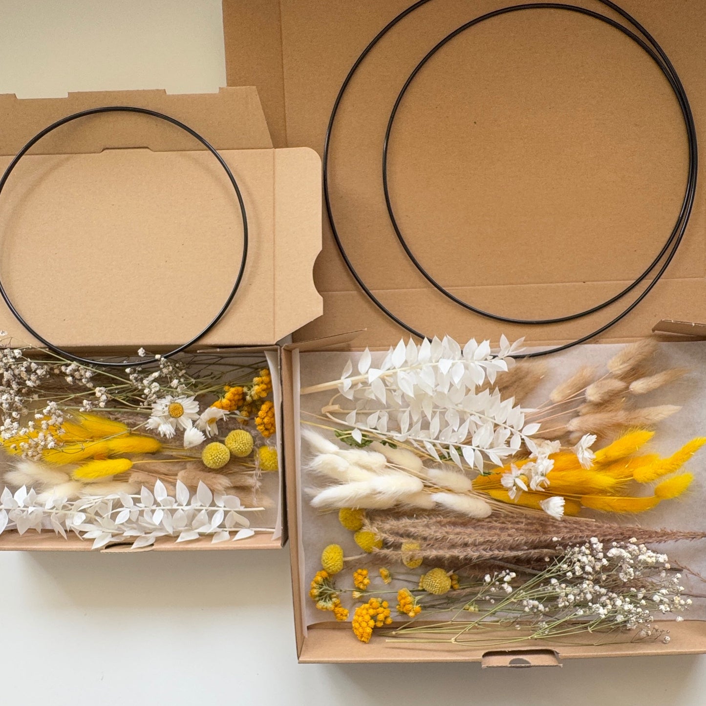 DIY-Set: Trockenblumen zum basteln - weiß/beige/gelb