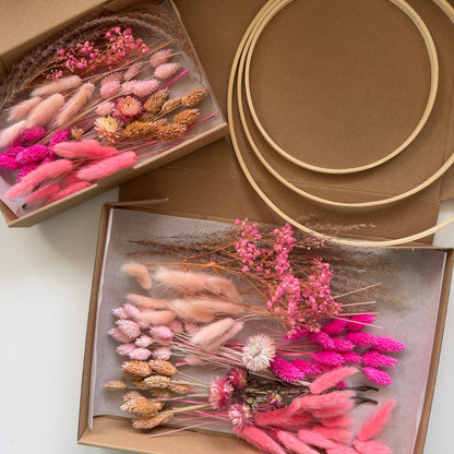 DIY-Set: Trockenblumen zum basteln - rosa/pink/lachs