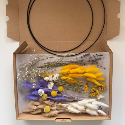 DIY-Set: Trockenblumen zum basteln - weiß/beige/gelb/lila