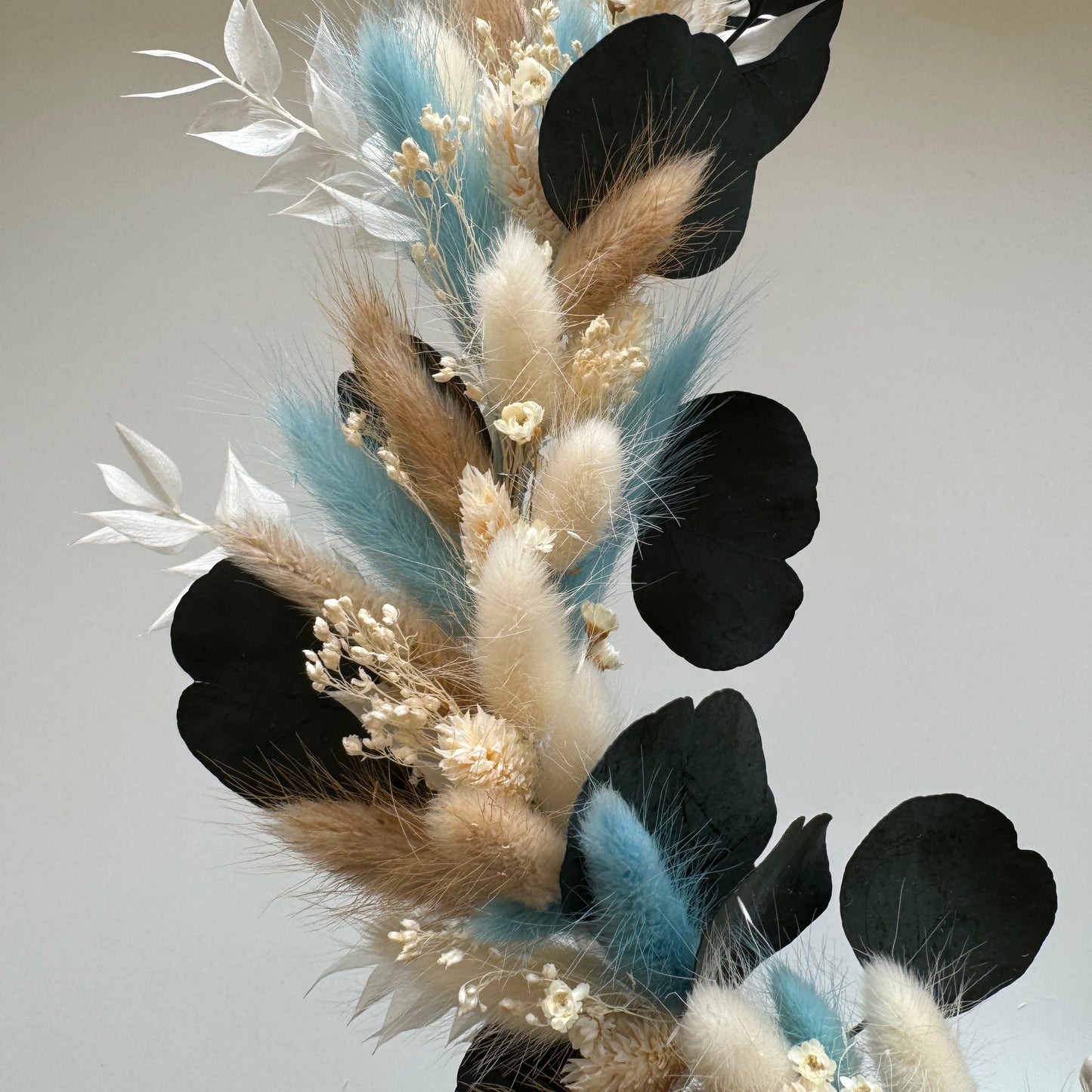DIY-Set: Trockenblumen zum basteln für einen Trockenblumenkranz in 20, 25 oder 30 cm - blau/weiß/beige/Eukalyptus