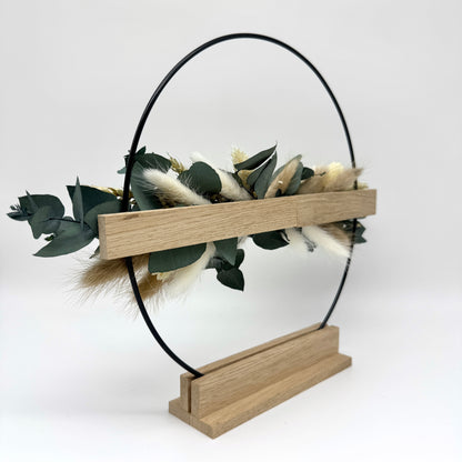 Trockenblumenring mit Holzständer - Eukalyptus